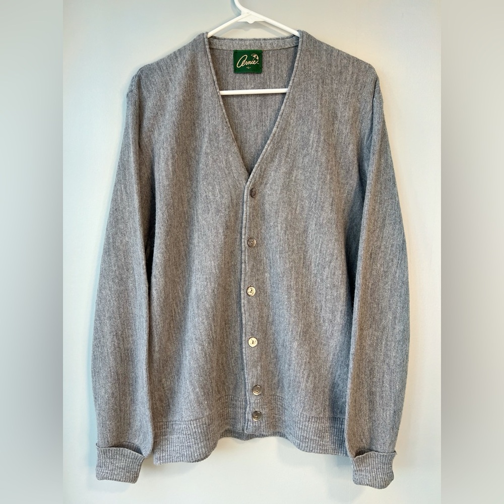Vintage Arnie Arnold Palmer Cardigan Sweater Men’s Large Gray Acrylic